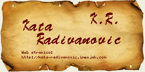 Kata Radivanović vizit kartica